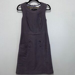 Boden Charcoal Gray Lined Pockets Sleeveless Sheath Dress 3676